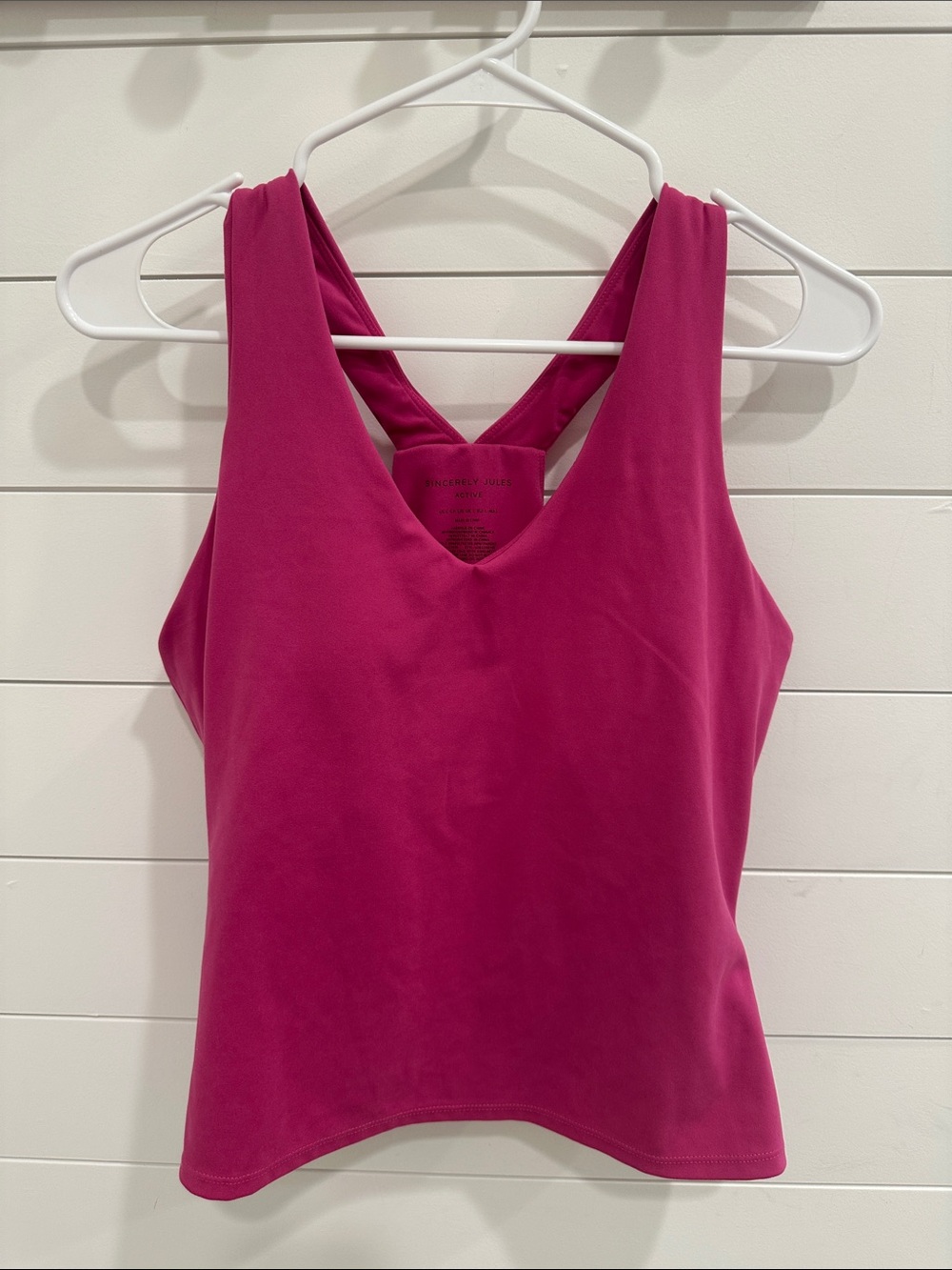 Sincerely Jules Sleeveless V-Neck Tank Top - Fuchsia Pink